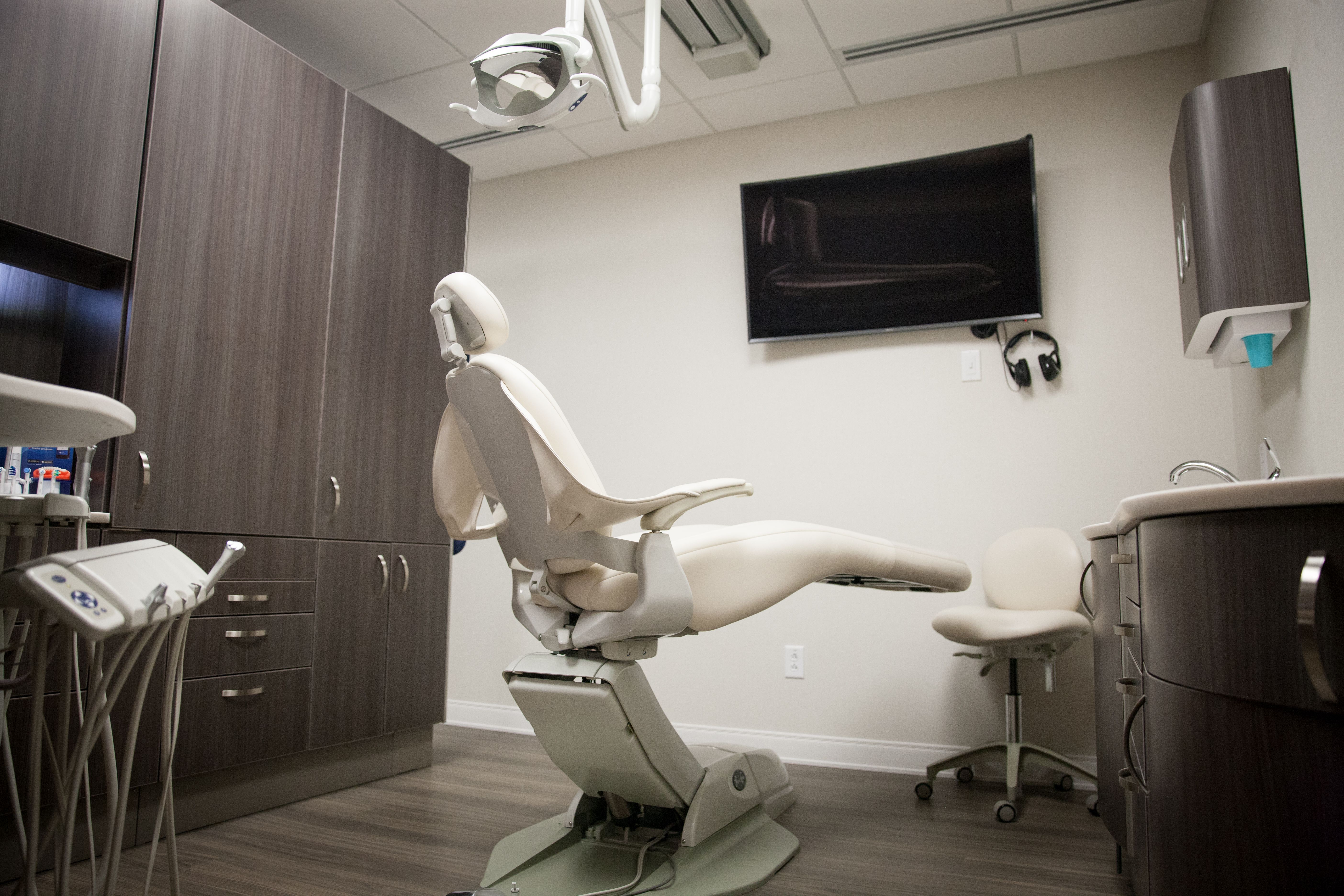 Dental exam room and chair